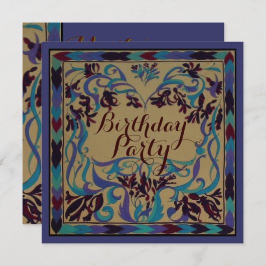 Umgeben von Blume ~ Einladungen / UAWG (Vorne/Hinten)