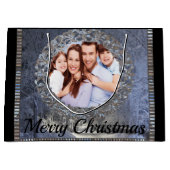 Umgeben von Snow Foto Weihnachtsfeiertag Große Geschenktüte (Vorderseite)