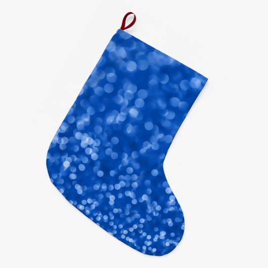 Umgebende 4, blaue Designer Wohngestaltungkunst Großer Weihnachtsstrumpf (Vorderansicht (hängend))