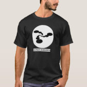 Umgebendes Abstraktions-Logo-Schwarz-Shirt T-Shirt (Vorderseite)