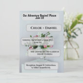 Umgebungs-Bokeh-Lichter Moderne Weingläser Formal Einladung (Stehend Vorderseite)