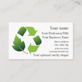UmgebungsGerecycelt Design-Visitenkarte Visitenkarte