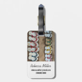 Umgedreht Flop-Sandeln Gepäckanhänger (Rückseite vertikal)