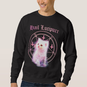 Umgedrehte Kreuze u. Pentagram-Kätzchen-Sweatshir Sweatshirt