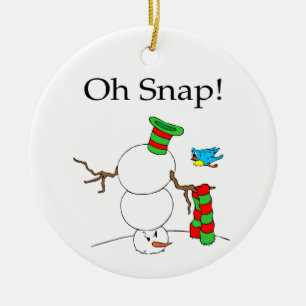 Umgedrehter Schneemann Keramik Ornament