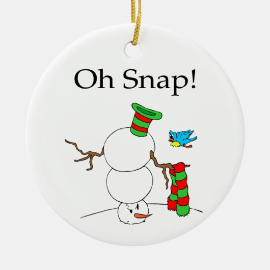 Umgedrehter Schneemann Keramik Ornament (Vorne)