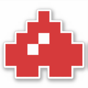 Umgedrehtes 8 Bit-Pixel-Herz Aufkleber