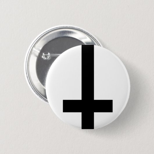 Umgedrehtes Kreuz Button (Vorne & Hinten)