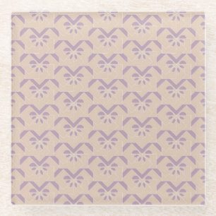 Umgedrehtes Lavendelmuster Glasuntersetzer