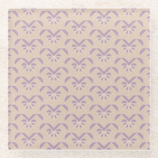 Umgedrehtes Lavendelmuster Glasuntersetzer (Vorderseite)