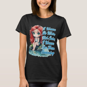 Umgekehrte Kleine Meerjungfrau Chibi Mädchen Sehns T-Shirt