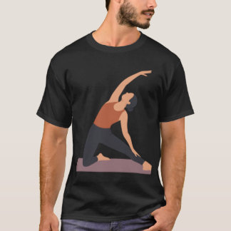 Umgekehrte Krieger-Pose Yoga-Illustration vintage  T-Shirt