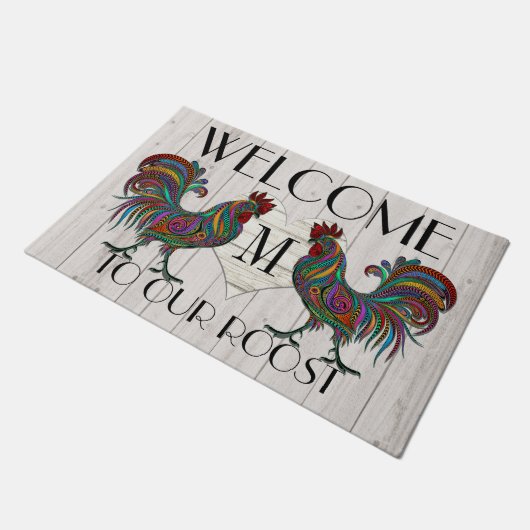 Umgekehrte Rooster-Begrüßungstüre Fußmatte (Schrägansicht)