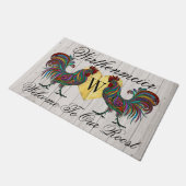 Umgekehrte Rooster-Begrüßungstüre Fußmatte (Schrägansicht)