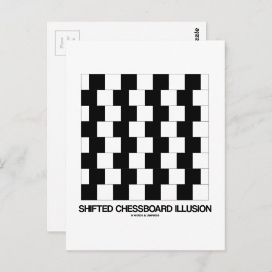 Umgekehrte Schachbretttäuschung (optische Illusion Postkarte (Vorne/Hinten)