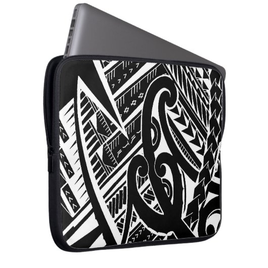 umgekehrte Stammes- Grafik des schwarzen Laptopschutzhülle (Vorne Rechts)