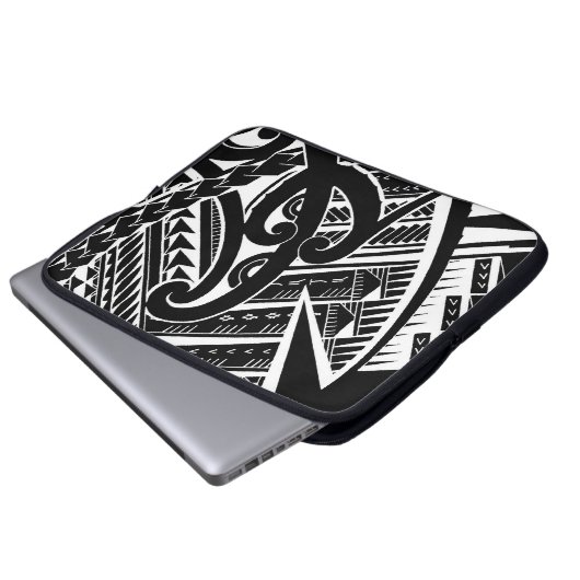 umgekehrte Stammes- Grafik des schwarzen Laptopschutzhülle (Vorne Knopf)