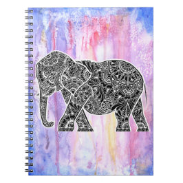 Umgekehrter Elefant auf Aquarell Notizblock