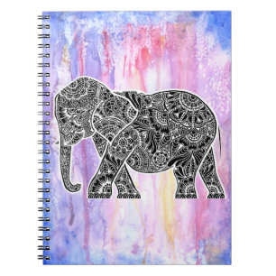 Umgekehrter Elefant auf Aquarell Notizblock