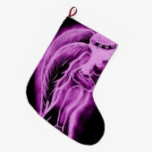 Umgekehrter Engel im Schwarzen und im Rosa Großer Weihnachtsstrumpf (Vorderansicht (hängend))