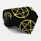 Umgekehrter GoldPentagram Krawatte (Gerollt)
