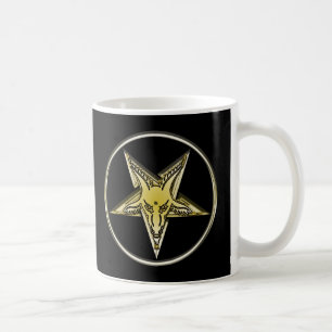 Umgekehrter Pentagram mit goldenem Ziegen-Kopf Kaffeetasse