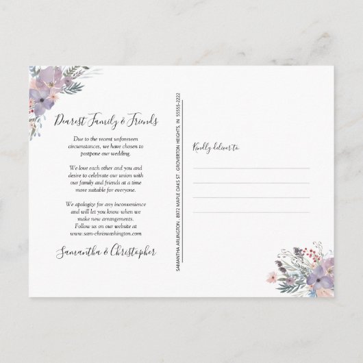 Umgekehrtes geometrisches Datum der Hochzeitung Ankündigungspostkarte (Rückseite)