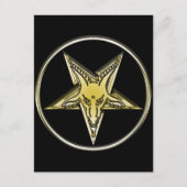 Umgekehrtes Pentagramm mit Goldener Ziegenkopf Postkarte (Vorderseite)
