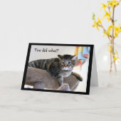 Umgekippte Tabby-Katze Karte (Gelbe Blume)