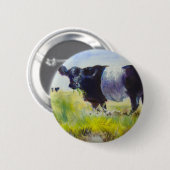 Umgeschnallte Galloway-Kuh-Malerei Button (Vorne & Hinten)