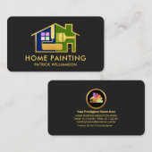 Umgestalten von Zuhause-Pinselstrichrahmen Visitenkarte (Vorne/Hinten)