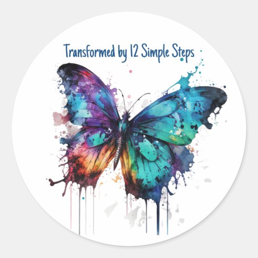 Umgestaltet durch 12 einfache Schritte Runder Aufkleber (Vorderseite)