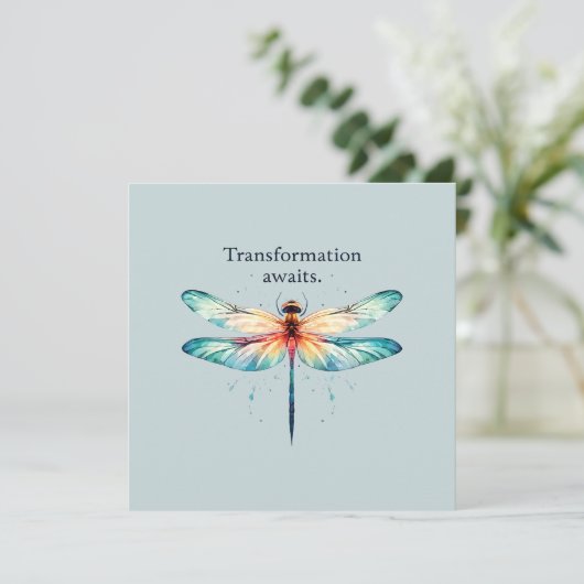 Umgestaltung erwartet - farbenfrohe Libelle (Stehend Vorderseite)