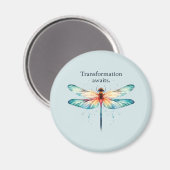 Umgestaltung erwartet - farbenfrohe Libelle Magnet (Vorderseite/Rückseite)