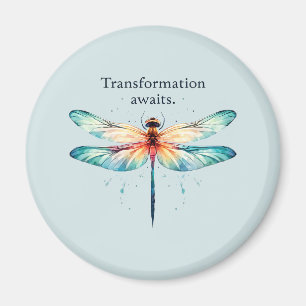 Umgestaltung erwartet - farbenfrohe Libelle Magnet