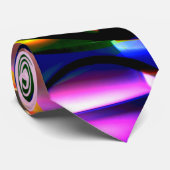 Umgestülpt blau einen gelben Spiralghost auf rosa Krawatte (Gerollt)