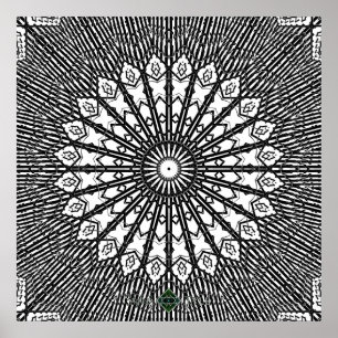 Umgewandelte Spiegel-Mandala Poster