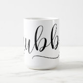 Umgriffs"Hubby-" handgeschriebenes Skript Kaffeetasse (Mittel)