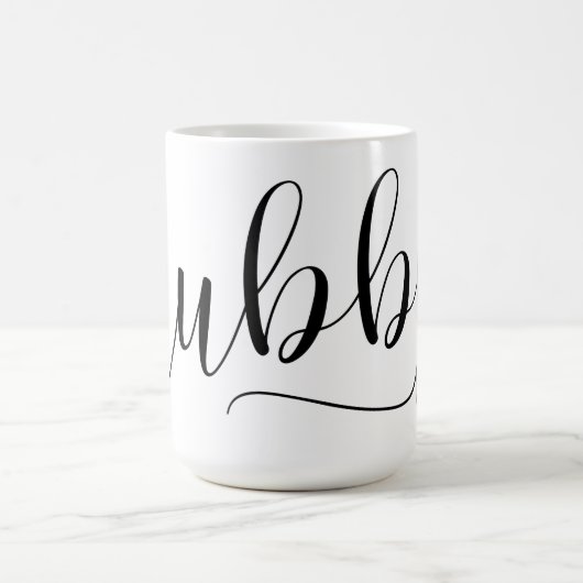 Umgriffs"Hubby-" handgeschriebenes Skript Kaffeetasse (Mittel)