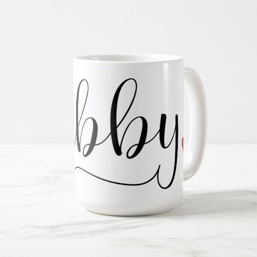 Umgriffs"Hubby-" handgeschriebenes Skript Kaffeetasse (VorderseiteRechts)