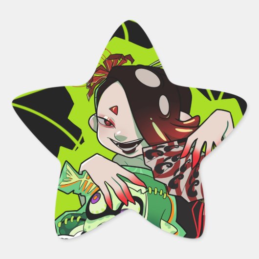 Umhängeblatt zwischen Shiver-Star-Aufkleber Stern-Aufkleber (Vorderseite)