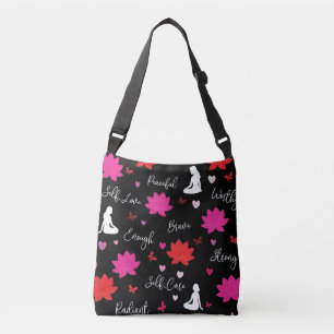 Umhängetasche Lotus-Blumen-Selbstliebe-Design Tragetaschen Mit Langen Trägern