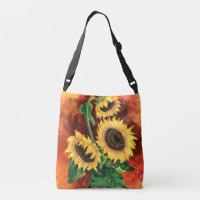Umhängetasche mit Sonnenblumen