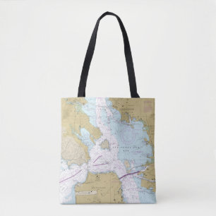 Umhängetasche San Francisco Bay Seekarte Tasche