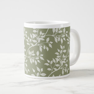 Umherwandernde Blätter Olivgrün Botanisch Jumbo-Tasse