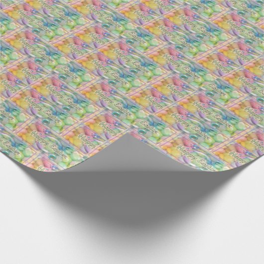 Umhüllen von Papier Rl. Happy Oaster in Pasten Geschenkpapier (Ecke)