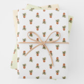 Umhüllung (3 Muster) - Packpapier für Ananas Geschenkpapier Set (Beispiel)