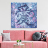 Umhüllung für die Leinwand mit der blauen chinesis (Insitu (Wohnzimmer))