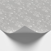 Umhüllung von Papier-Silber und Weißblumen Geschenkpapier (Ecke)