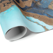 Umhüllungspapier aus blauem und goldfarbenem Marmo Geschenkpapier (Rolleneckpunkt)